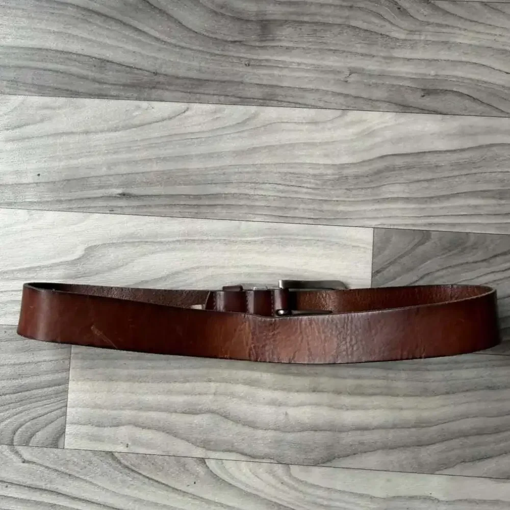 Vintage Fossil Brown Leather Belt Size 32